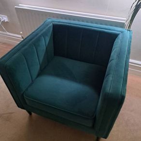 armchair green velvet