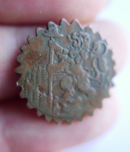Rare 1680 Netherlands Holland VOC 1 Duit Singing Lion Copper Coin