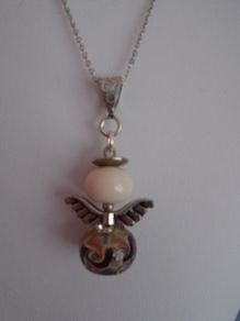 Angel necklace, Jewellery, Necklace. Handmade glass beads,Gift