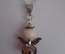 Angel necklace, Jewellery, Necklace. Handmade glass beads,Gift