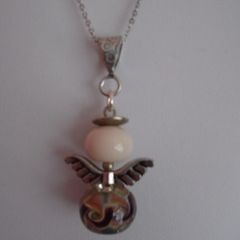 Angel necklace, Jewellery, Necklace. Handmade glass beads,Gift