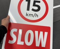Slow 15km/h sign on dibond aluminium any size printing