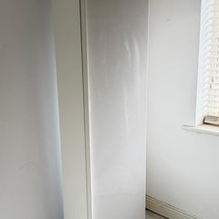 IKEA GODMORGON tall gloss white cabinet with glass shelves, 192cm