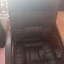 Leather chair and table with drawers Image 2
