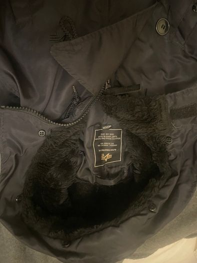 Alpha Industries Model 3A382 Parka Jacket Black Size M