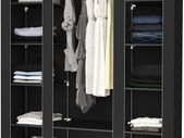 Canvas Fabric Wardrobe MAXI 175 x 150 x 45 cm with Hanging Rail - FREE DELIVERY NATIONWIDE
