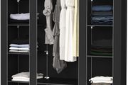 Canvas Fabric Wardrobe MAXI 175 x 150 x 45 cm with Hanging Rail - FREE DELIVERY NATIONWIDE