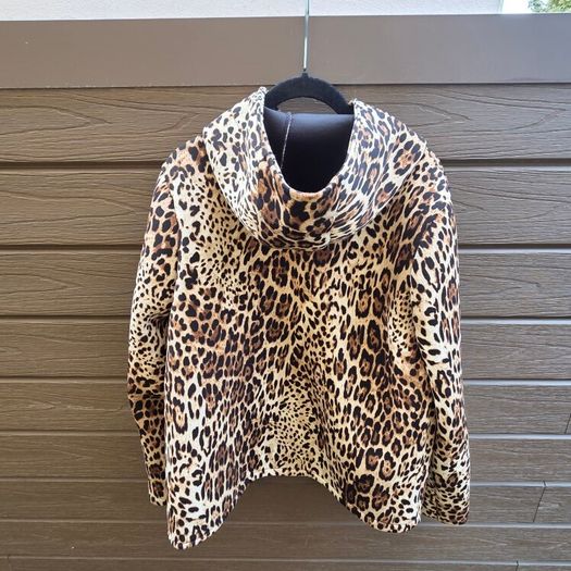 Animal print fleece jacket size 12