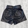 Zara Size M Black Faux Leather Paperbag Shorts With Belt NWT Image 7