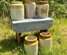 Old Stoneware Pots x5