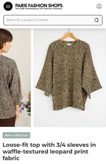 Leopard Print Glittery Top Batwing Sleeve BNWOT
