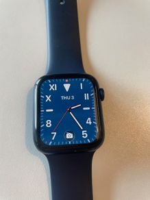 Apple Watch Series 6 44mm Blue Aluminium GPS - boxed 94 percent battery with new sealed charger
