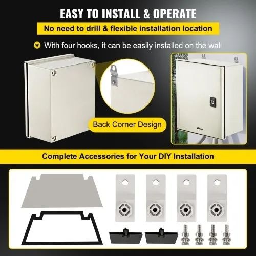 NEMA Fiberglass Enclosure, 30x25x14 cm NEMA 4X Fiberglass Electrical Box, IP66 Waterproof & Dustproof, Outdoor/Indoor Electrical Junction Box