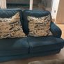 Blue Sofa with 2 x Paul Costello Cushions Image 2