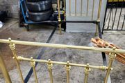 19th Cent three foot wide all brass bed . polished.