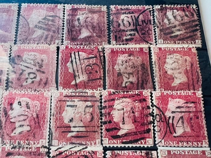 Great Britain 1841-1879 Queen Victoria 1d Penny red 50 stamps lot