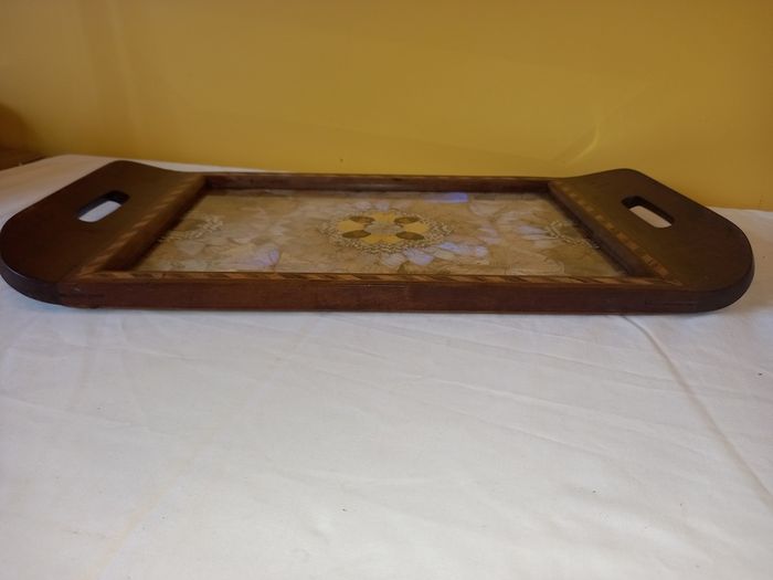 Antique \ Vintage Serving Dark Hardwood Tray