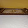 Antique \ Vintage Serving Dark Hardwood Tray Image 6