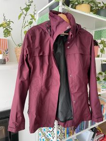Forclaz women's 3-in-1 hiking rain jacket burgundy