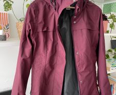 Forclaz women's 3-in-1 hiking rain jacket burgundy