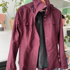 Forclaz women's 3-in-1 hiking rain jacket burgundy