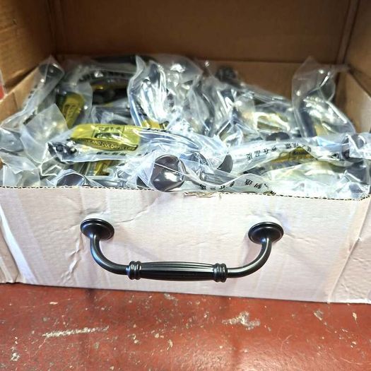1 Black Cupboard Handle 96mm H.C With Screws