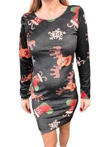Classic Velor Mini Dress reindeers