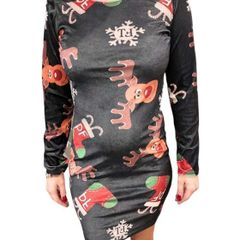 Classic Velor Mini Dress reindeers