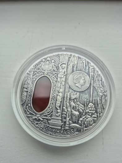 Niue 2 Dollars Mysteries of Wawel Crystal Art Agate Silver Coin 2013 Antique