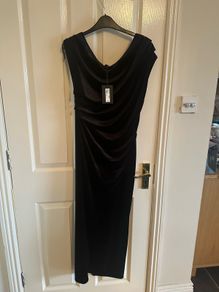 Black velvet dress from river island size 10. Brand new