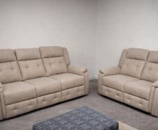 Beige Mayfair Fabric Sofa Set