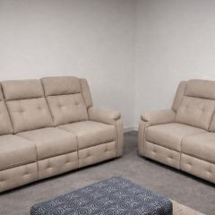 Beige Mayfair Fabric Sofa Set