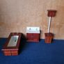 Dolls house mahogany wooden bathroom Image 2