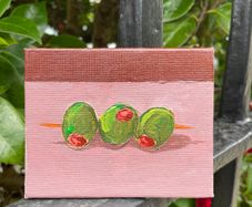Mini Art - Original Olive Art on Canvas