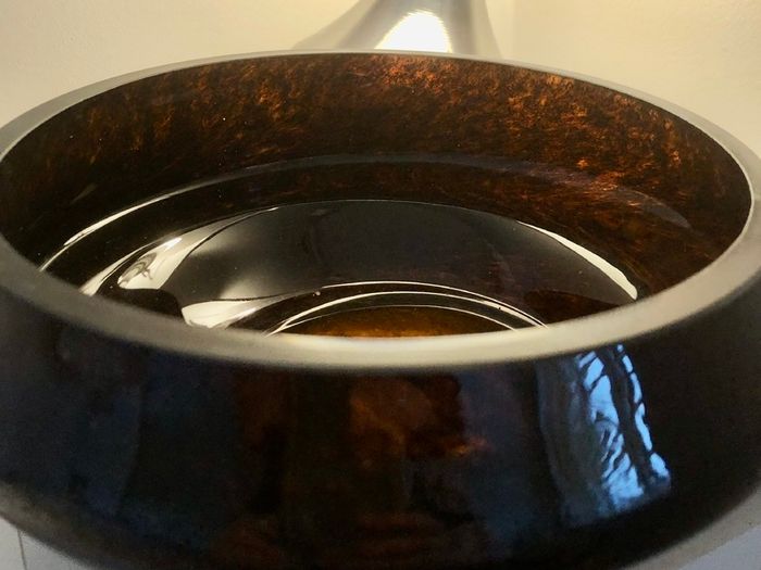 Gorgeous tinted glass asymmetrical decorative bowl