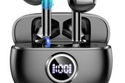Wireless Earbuds, 2025 Bluetooth 5.3 Headphones with ENC Noise Cancelling Mic, Wireless Earphones HiFi Stereo Deep Bass, 40H Playtime, Mini Bluetooth Earbuds LED Display, IP7 Waterproof Ear buds USB-C-S23
