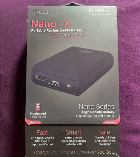 Portable 10000mAh Fast smart Charger Power Bank USB C Micro port
