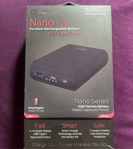 Portable 10000mAh Fast smart Charger Power Bank USB C Micro port