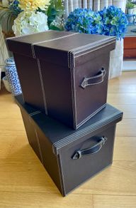 Two 'PU leather' Storage boxes