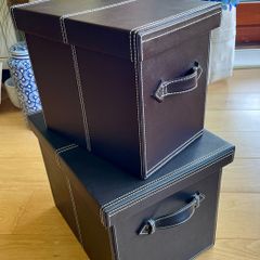 Two 'PU leather' Storage boxes
