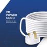 DESIRETECH White Electric Extension Lead - 4 Gang, 2 Metre Cable with UK Plug & 3 Pin Socket - Wall Mountable & Multi Socket Mains Strip for Home, Bedroom, Kitchen, & Office (1 Pack) Image 4
