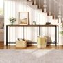 200 cm Narrow Console Table with Power Outlet, 18 cm Skinny Sofa Table, Long Behind Couch Table with Charging Station, for Entryway, Hallway, Living Room, Rustic Brown and Black Image 2