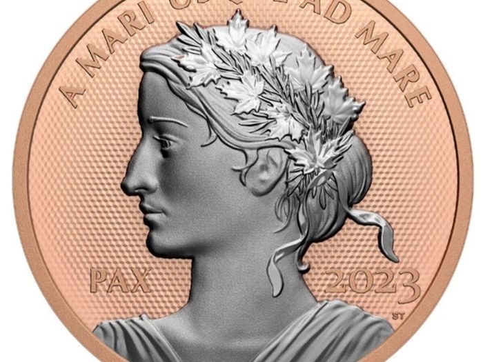 Canada 2023 Silver Peace Dollar Selective Rose Gold Plating