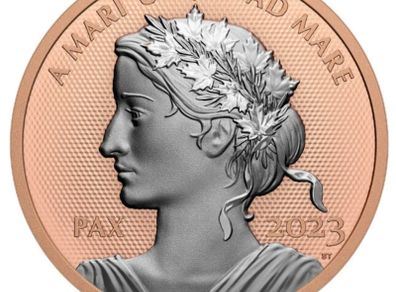 Canada 2023 Silver Peace Dollar Selective Rose Gold Plating