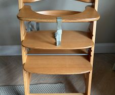 Highchair Hauck Alpha + Natural Wooden High Chair Made of Beech for Children from 6 Months to 90 kg