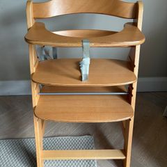 Highchair Hauck Alpha + Natural Wooden High Chair Made of Beech for Children from 6 Months to 90 kg