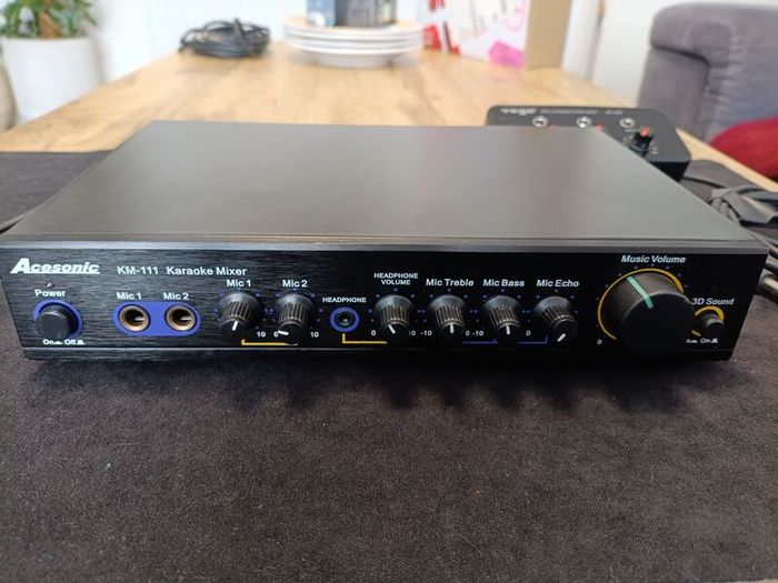 Acesonic KM-111 Karaoke Mixer USB to PC, 2 XLR Mic In, RCA In/Out Headphone Out