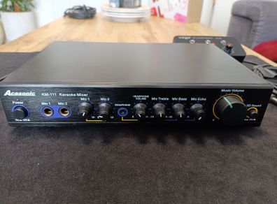 Acesonic KM-111 Karaoke Mixer USB to PC, 2 XLR Mic In, RCA In/Out Headphone Out