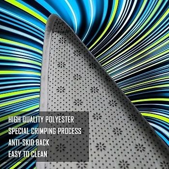Blacklight 3D Vortex Illusion Rug, Large Neon Hole UV Reactive Visual Optical Area Rug, Non-Slip Fluorescent Luminous Game Floor Mat Carpet, Glow in The Dark Kid Playroom Decor 180x120cm