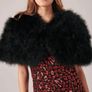 Ostrich feather cape black Image 9